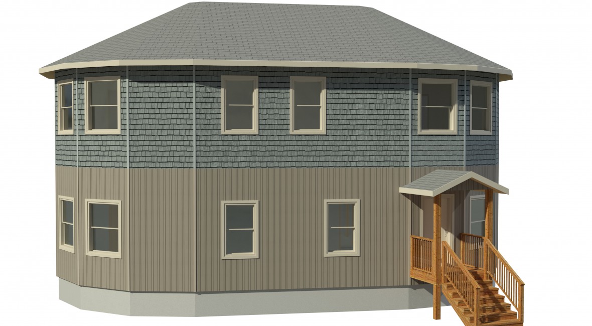round prefabricated deltec home floor plan
